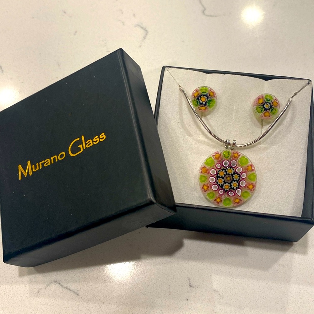 Original Murano Glass (Venice) Millefiori Pendant Original Murano Glass Jewelry